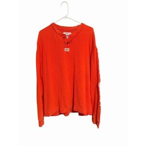 Aeropostale Y2K Mens Vtg Henley Size XXL Thermal Sports Preppy Slub 3 Button